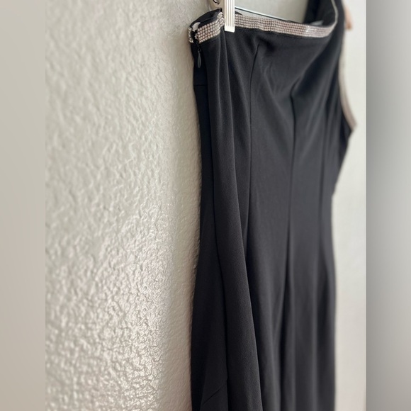 Glamorous Muse Black Rhinestone One-Shoulder Maxi Dress - Picture 6 of 8